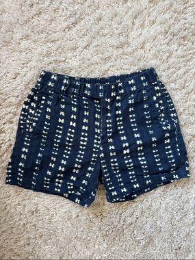 J. Crew Navy and White Tie-Dye Pull-On Shorts